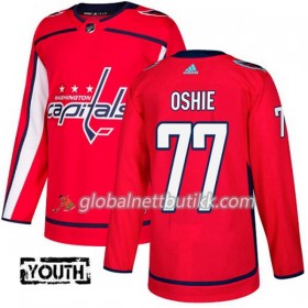 Washington Capitals Hockeydrakt T.J. Oshie 77 2017-2018 Rød Adidas Authentic - Barn